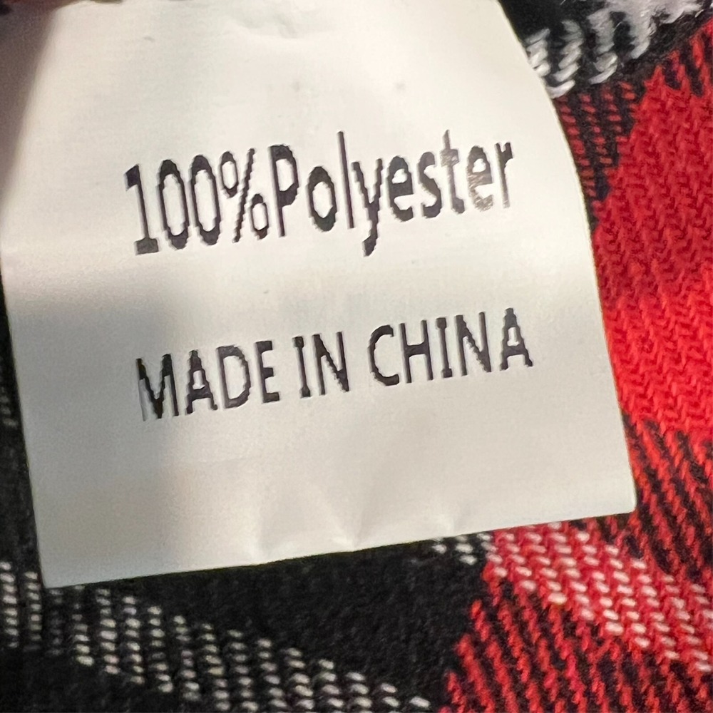 BTFBM Flannel Red Black Button Up Long Sleeve Plaid Check Women's M‎ NWT - Picture 13 of 14